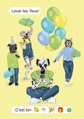 Joyeux anniversaire avec des animaux festifs